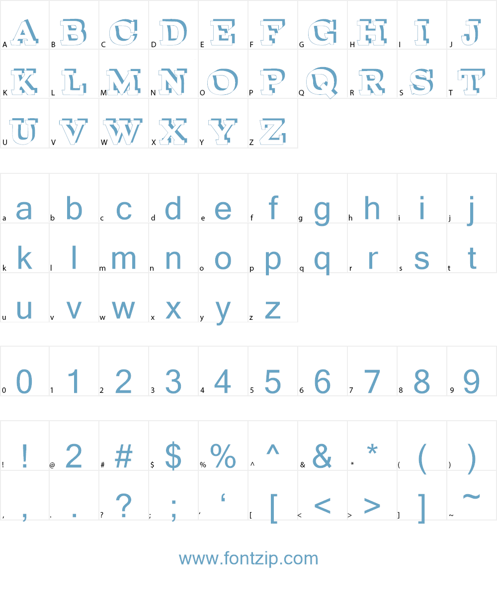 BROKEN DEPTH demo Font Character